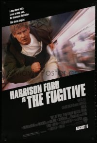 5b0904 FUGITIVE advance DS 1sh 1993 Harrison Ford is on the run from Tommy Lee Jones!
