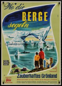 5b0441 HVOR BJERGENE SEJLER German 1955 Bjarne Henning-Jensen nature documentary, incredible art!