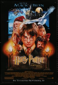 5b0940 HARRY POTTER & THE PHILOSOPHER'S STONE advance 1sh 2001 Hedwig the owl, Sorcerer's Stone!
