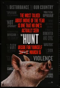 5b0943 HUNT teaser DS 1sh 2019 Craig Zobel, cool image of pig, Decide for Yourself on March 13!