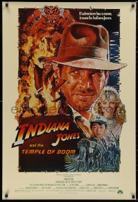 5b0954 INDIANA JONES & THE TEMPLE OF DOOM 1sh 1984 Harrison Ford, Kate Capshaw, Drew Struzan art!