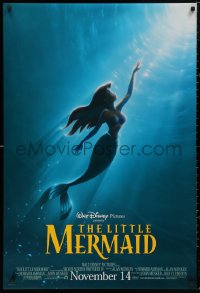 5b0987 LITTLE MERMAID advance DS 1sh R1997 Ariel swimming to the surface, Disney underwater cartoon!