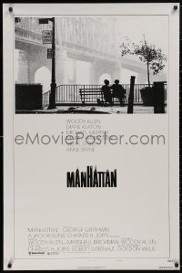 5b1007 MANHATTAN style B 1sh 1979 classic image of Woody Allen & Diane Keaton by bridge!