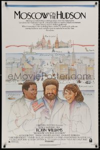 5b1019 MOSCOW ON THE HUDSON 1sh 1984 controversial artwork of Russian Robin Williams by Craig!