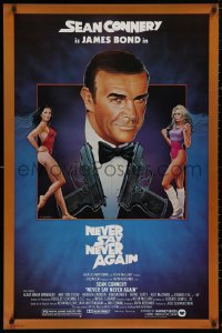 5b1028 NEVER SAY NEVER AGAIN 1sh 1983 art of Sean Connery as James Bond 007 by Obrero!