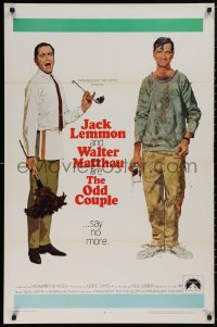 5b1033 ODD COUPLE 1sh 1968 art of best friends Walter Matthau & Jack Lemmon by Robert McGinnis!