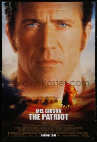 5b1041 PATRIOT advance DS 1sh 2000 huge close up portrait image of Mel Gibson over American flag!