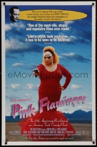 5b1049 PINK FLAMINGOS 1sh R1997 Divine, Mink Stole, John Waters, proud to recycle their trash!