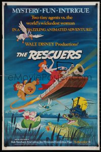 5b1071 RESCUERS 1sh 1977 Disney mouse mystery adventure cartoon from depths of Devil's Bayou!