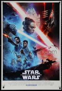 5b1083 RISE OF SKYWALKER int'l French language advance DS 1sh 2019 Star Wars, Ridley, cast montage!