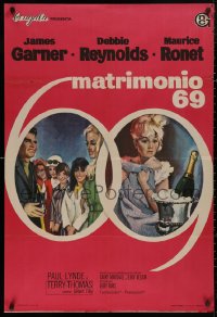 5b0732 HOW SWEET IT IS Spanish 1969 great different art of James Garner & sexy Debbie Reynolds!