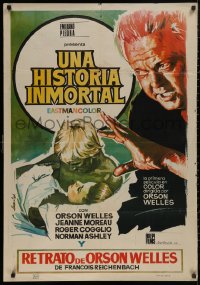 5b0737 IMMORTAL STORY Spanish 1968 Orson Welles directs & stars, Jeanne Moreau, different Hermida art!