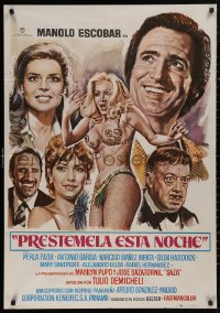 5b0770 PRESTAMELA ESTA NOCHE Spanish 1978 Tulio Demicheli, different art of sexy Perla Faith & cast!