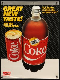 5b0134 COCA-COLA 18x24 advertising poster 1985 'New Coke' with a great new taste!