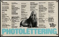 5b0277 PHOTOLETTERING 24x38 special poster 1980s walrus and many examples of fonts!