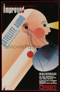 5b0147 SATELLITE ORBIT 22x34 advertising poster 1985 satellite dish tv guide, sound thinking!