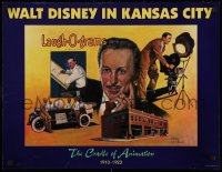 5b0220 WALT DISNEY IN KANSAS CITY 20x26 commercial poster 1995 cradle of animation, Phil Starke art!