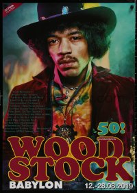 5b0132 WOODSTOCK BABYLON 23x33 German film festival poster 2019 Jimi Hendrix by Montgomery!