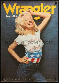5b0149 WRANGLER JEANS 17x24 German advertising poster 1976 bicentennial look-a-like Marilyn Monroe!