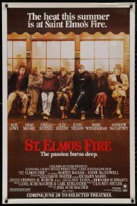 5b1122 ST. ELMO'S FIRE advance 1sh 1985 Rob Lowe, Demi Moore, Emilio Estevez, Sheedy, Judd Nelson!