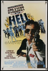 5b1138 STRAIGHT TO HELL 1sh 1987 Alex Cox, a story of blood, money, guns, coffee & sexual tension!