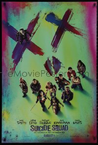 5b1143 SUICIDE SQUAD teaser DS 1sh 2016 Smith, Leto as the Joker, Robbie, Kinnaman, cool cast image!