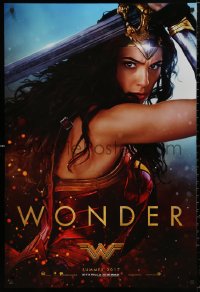 5b1195 WONDER WOMAN teaser DS 1sh 2017 sexiest Gal Gadot in title role/Diana Prince, Wonder!