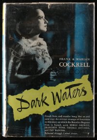 5c0148 DARK WATERS hardcover book 1944 Cockrell's novel with scenes from Merle Oberon's movie!