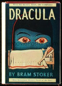 5c0252 DRACULA hardcover book 1931 Bram Stoker novel, Bela Lugosi & Tod Browning movie, w/ REPRO DJ!