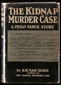 5c0102 KIDNAP MURDER CASE hardcover book 1936 S.S. Van Dine's Philo Vance murder mystery novel!