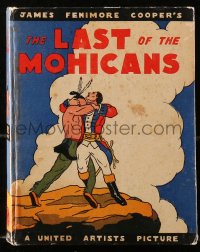 5c0017 LAST OF THE MOHICANS Lynn hardcover book 1936 James Fenimore Cooper story with movie scenes!
