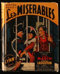 5c0018 LES MISERABLES Lynn hardcover book 1935 Victor Hugo's classic novel w/ scenes from the movie!