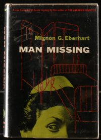 5c0103 MAN MISSING 1st printing hardcover book 1954 Nurse Sarah Keate mystery by Mignon G. Eberhart!