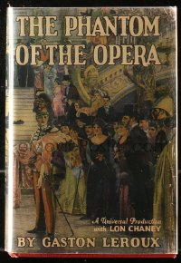 5c0264 PHANTOM OF THE OPERA hardcover book 1925 Gaston Leroux novel, Lon Chaney movie, w/ REPRO DJ!