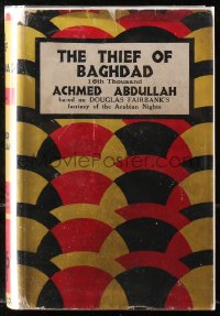 5c0226 THIEF OF BAGDAD English hardcover book 1924 Abdullah novel w/Douglas Fairbanks movie scenes!