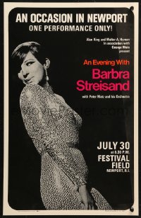 5c0317 EVENING WITH BARBRA STREISAND 14x22 commercial poster 1980s full-length in skin-tight outfit!