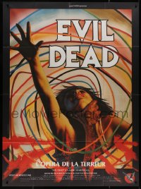 5c1160 EVIL DEAD French 1p R1980s Sam Raimi cult classic, best horror art of girl grabbed by zombie!