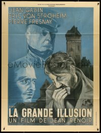 5c1197 GRAND ILLUSION French 1p R1980s Jean Renoir classic La Grande Illusion, Erich von Stroheim