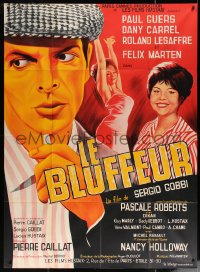 5c1271 LE BLUFFEUR French 1p 1964 great art of Paul Guers & sexy Dany Carrel, very rare!