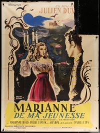 5c1300 MARIANNE OF MY YOUTH style A French 1p 1955 Julien Duvivier, Gerard art of Marianne Hold, rare!