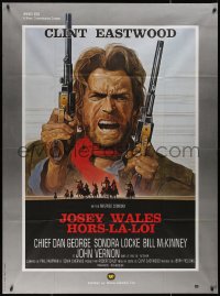 5c1352 OUTLAW JOSEY WALES French 1p 1976 Clint Eastwood is an army of one, cool double-fisted art!