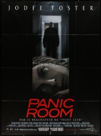 5c1354 PANIC ROOM French 1p 2002 creepy image of Jodie Foster & shadowy figure!