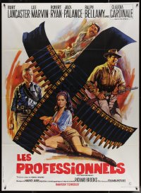 5c1372 PROFESSIONALS French 1p R1970s art of Lancaster, Lee Marvin & sexy Claudia Cardinale!