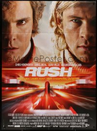 5c1388 RUSH French 1p 2013 cool close up of Chris Hemsworth as F1 race car driver James Hunt!