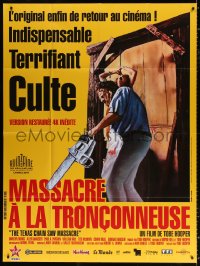 5c1432 TEXAS CHAINSAW MASSACRE French 1p R2014 Tobe Hooper cult classic, great Leatherface image!