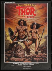 5c1434 THOR THE CONQUEROR French 1p 1983 Conan rip-off, cool different sword & sorcery art!