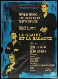 5c1450 TWO ARE GUILTY style B French 1p 1964 Le Glaive et la balance, Anthony Perkins, Rau art!