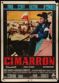 5c0862 CIMARRON Italian 1p 1961 Anthony Mann, different art of Glenn Ford & Maria Schell by Nistri!