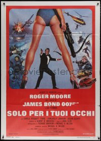 5c0887 FOR YOUR EYES ONLY Italian 1p 1981 Roger Moore as James Bond 007, art by Brian Bysouth!