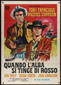 5c0925 MAN CALLED GANNON Italian 1p 1969 Favalli & Valcarenghi art of Tony Franciosa & Sarrazin!